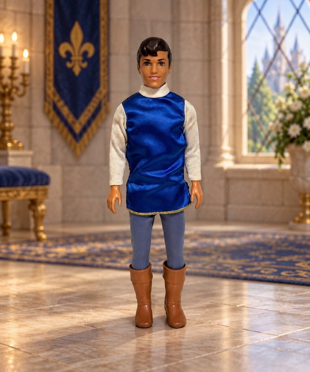 Disney Store Snow White The Prince Florian 12” Doll Blue Tunic Brown Boots